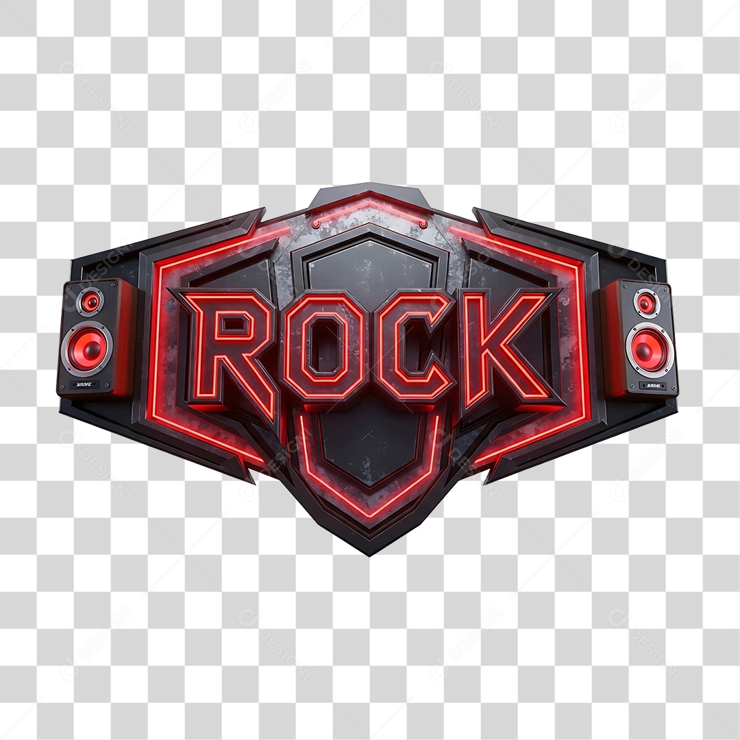 Selo 3D Rock PNG Transparente