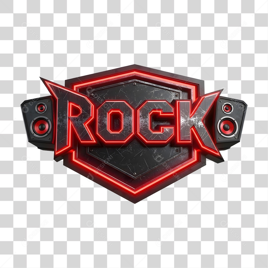 Selo 3D Rock PNG Transparente