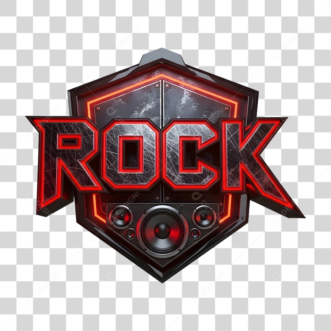 Selo 3D Rock PNG Transparente