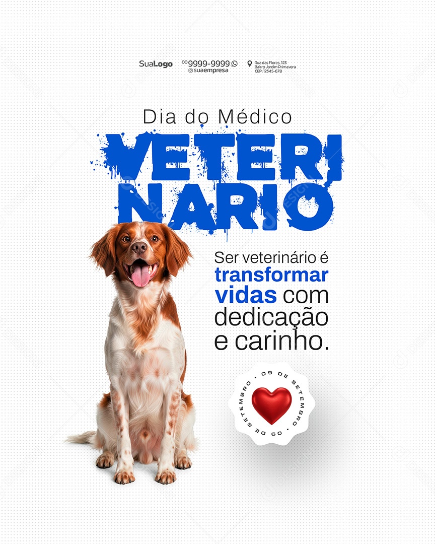 Dia do Médico Veterinário 09 de Setembro Social Media PSD Editável