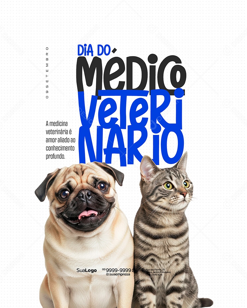Dia do Médico Veterinário 09 de Setembro Social Media PSD Editável