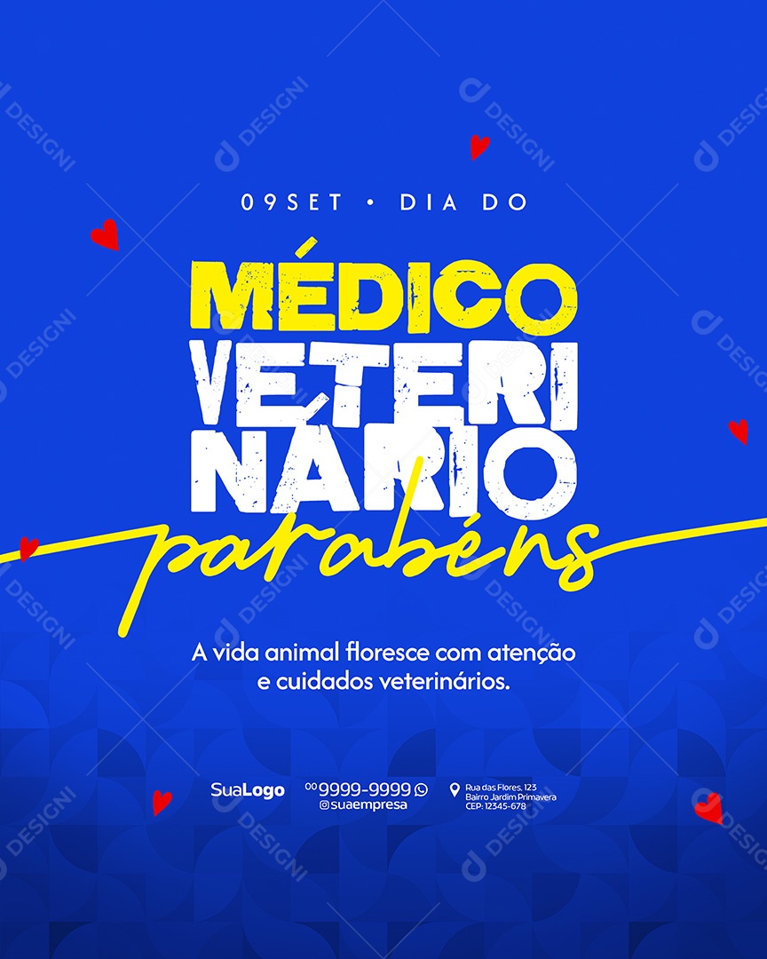 Dia do Médico Veterinário 09 de Setembro Parabéns Social Media PSD Editável