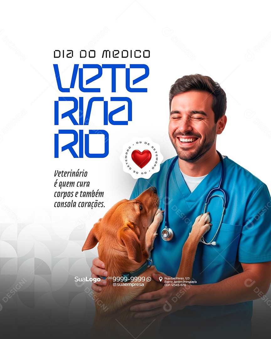 Dia do Médico Veterinário 09 de Setembro Social Media PSD Editável