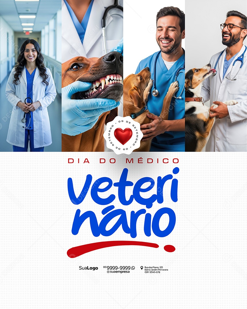 Dia do Médico Veterinário 09 de Setembro Social Media PSD Editável