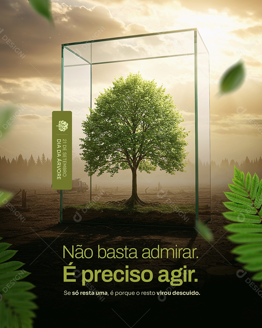 Dia da Árvore 21 de Setembro Parabéns Social Media PSD Editável