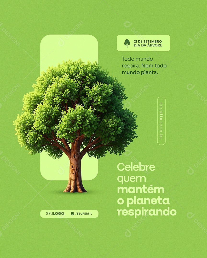 Dia da Árvore 21 de Setembro Parabéns Social Media PSD Editável