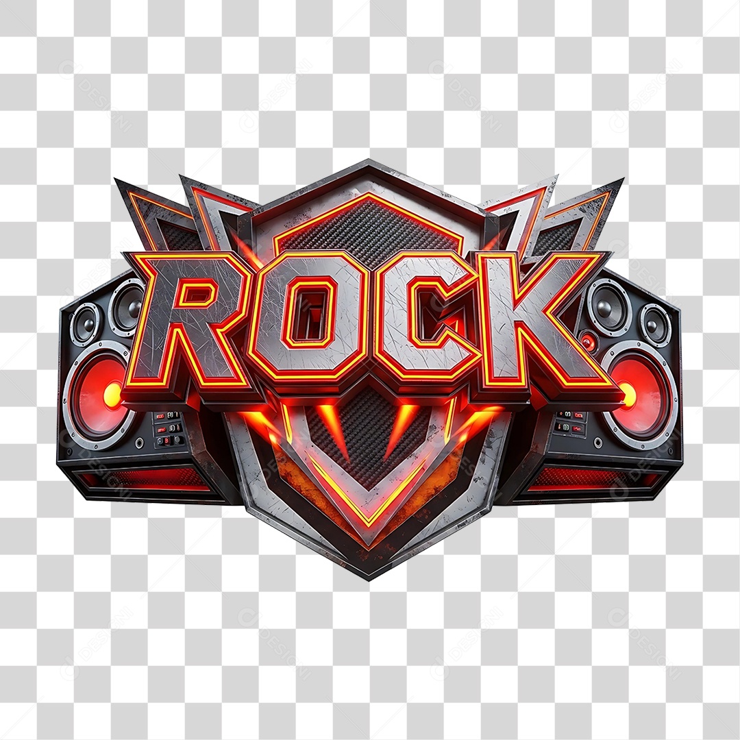 Selo 3D Rock PNG Transparente