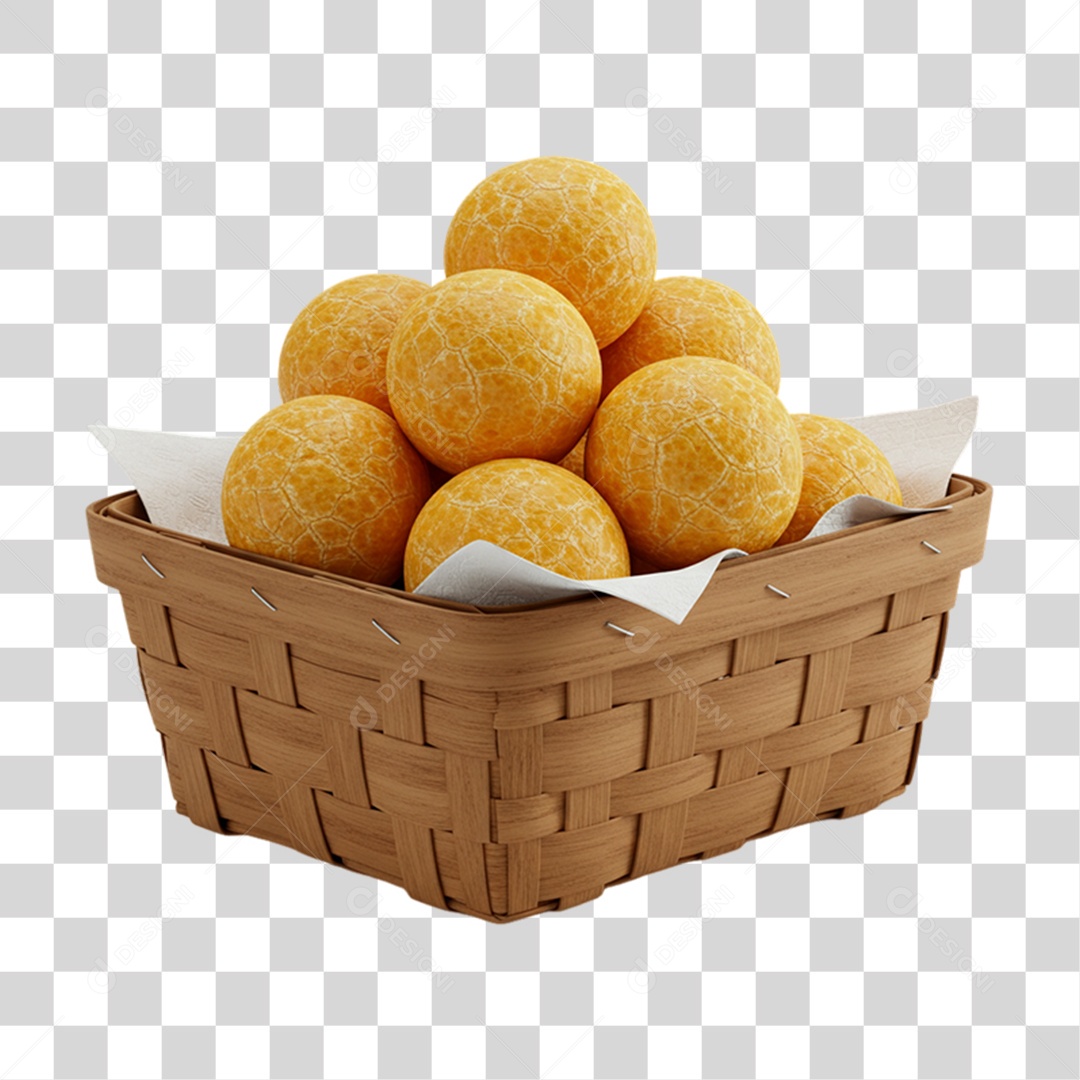 Cesta de Pão de Queijo PNG Transparente