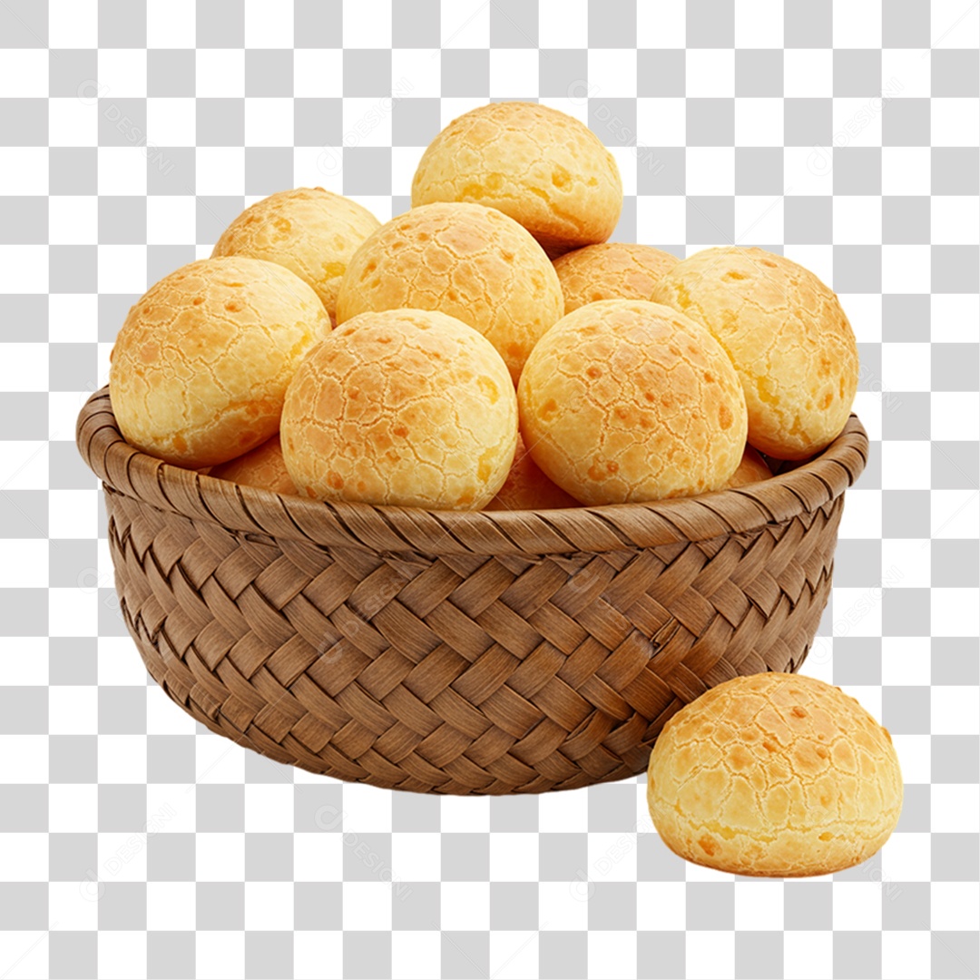 Cesta de Pão de Queijo PNG Transparente