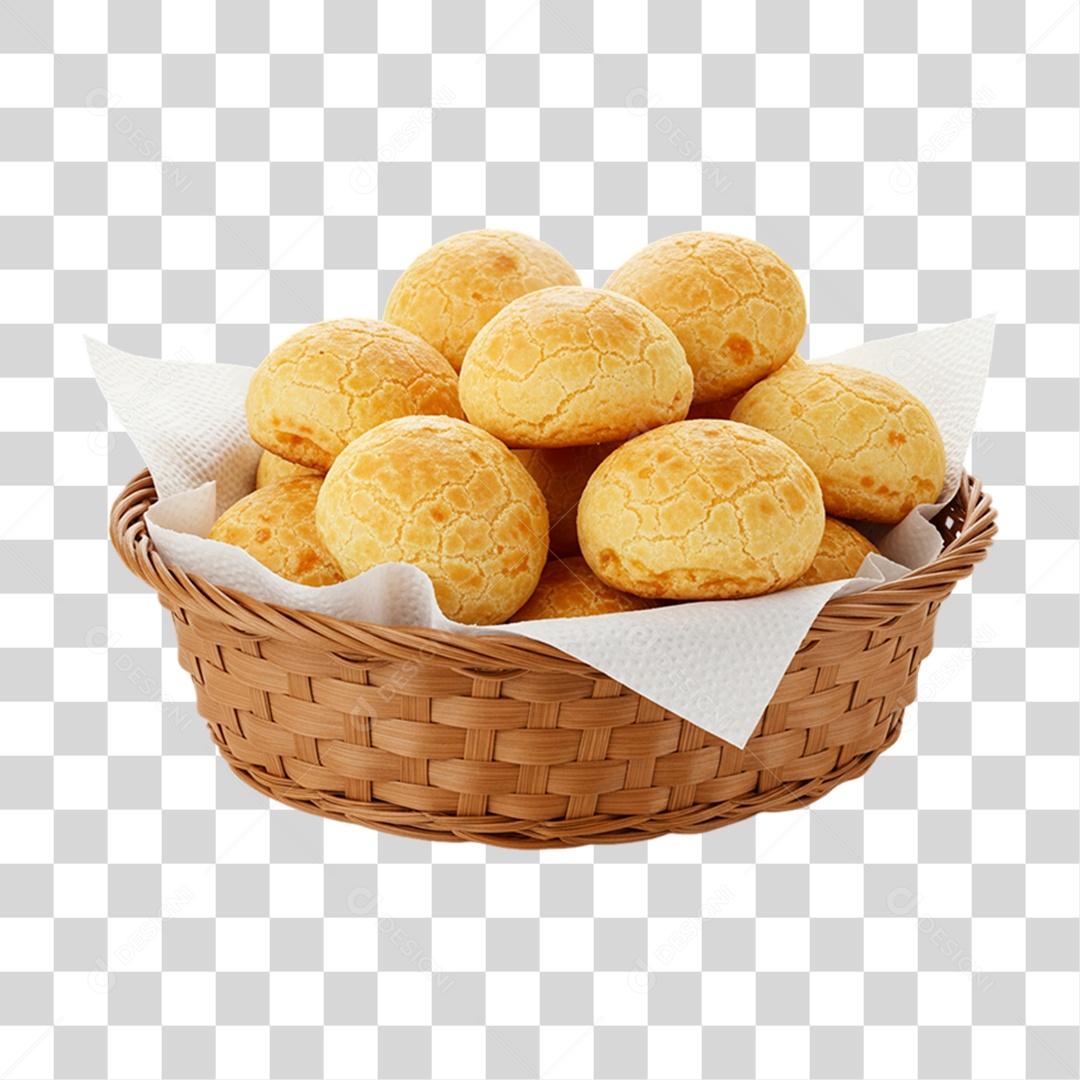 Cesta de Pão de Queijo PNG Transparente