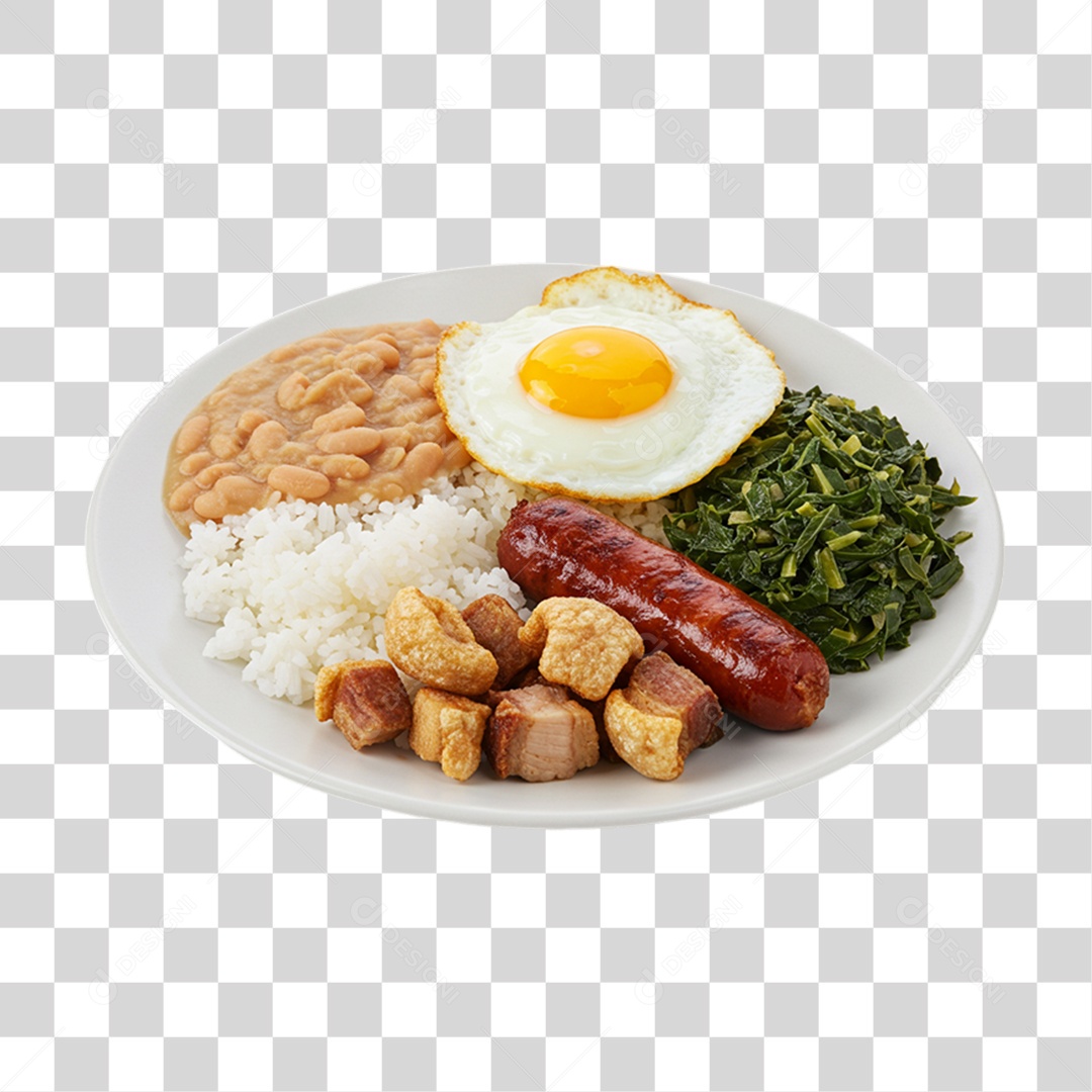 Porção PF Prato Feito PNG Transparente