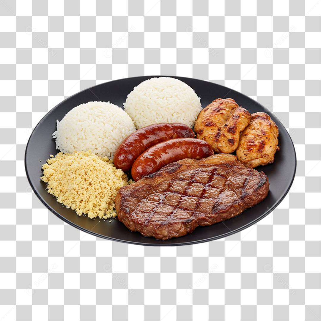 Porção PF Prato Feito PNG Transparente