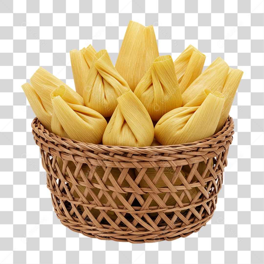 Cesta Pamonha de Milho PNG Transparente