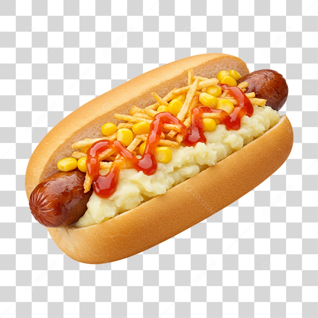 Lanche Hot-dog PNG Transparente