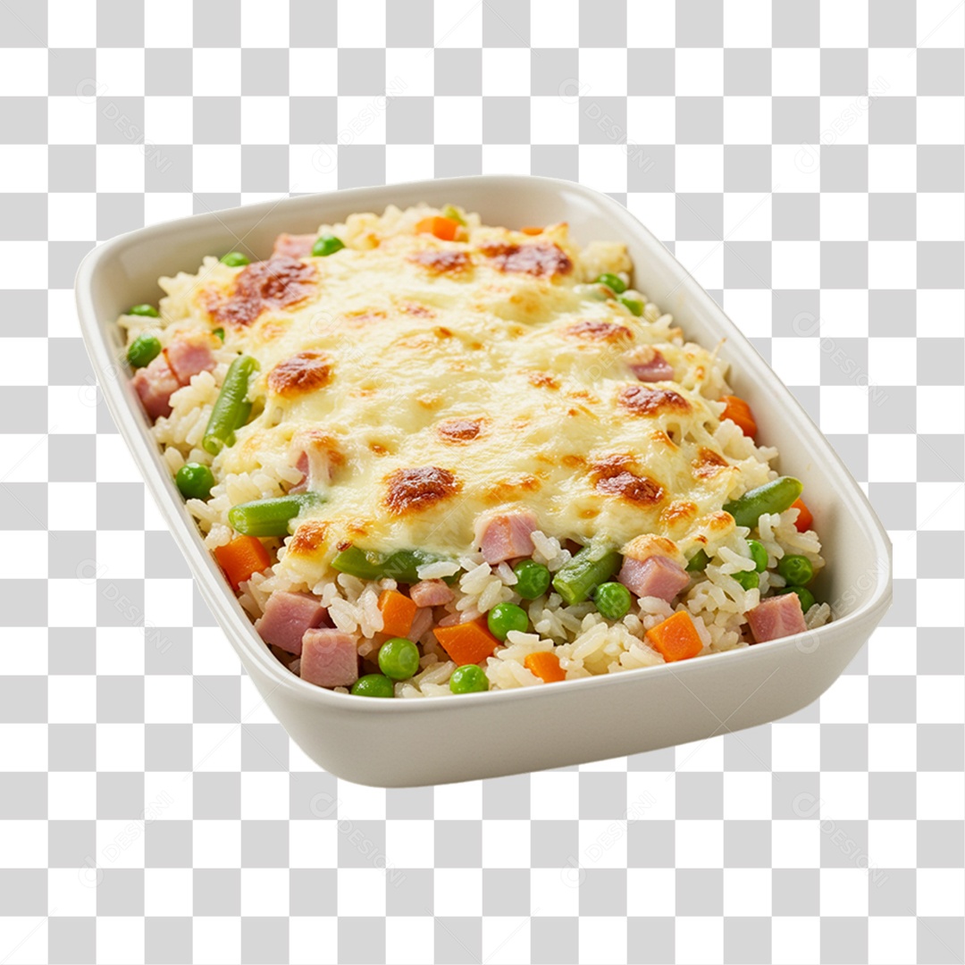 Porção de Arroz de Forno PNG Transparente