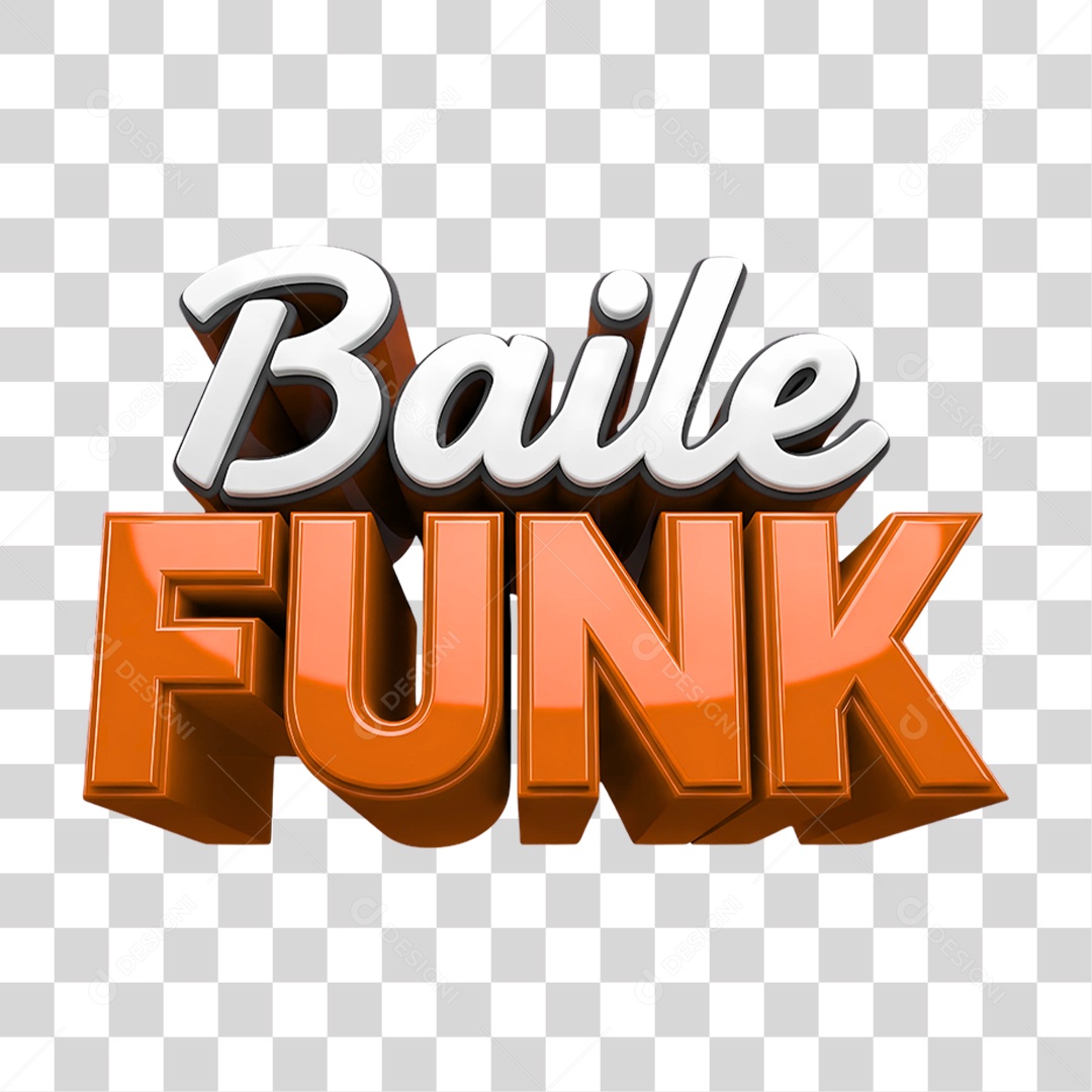 Texto 3D Baile Funk PNG Transparente