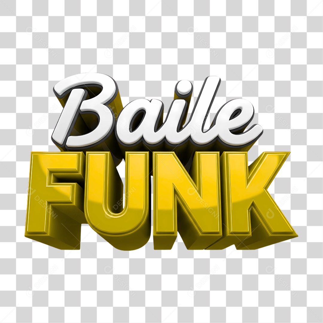 Texto 3D Baile Funk PNG Transparente