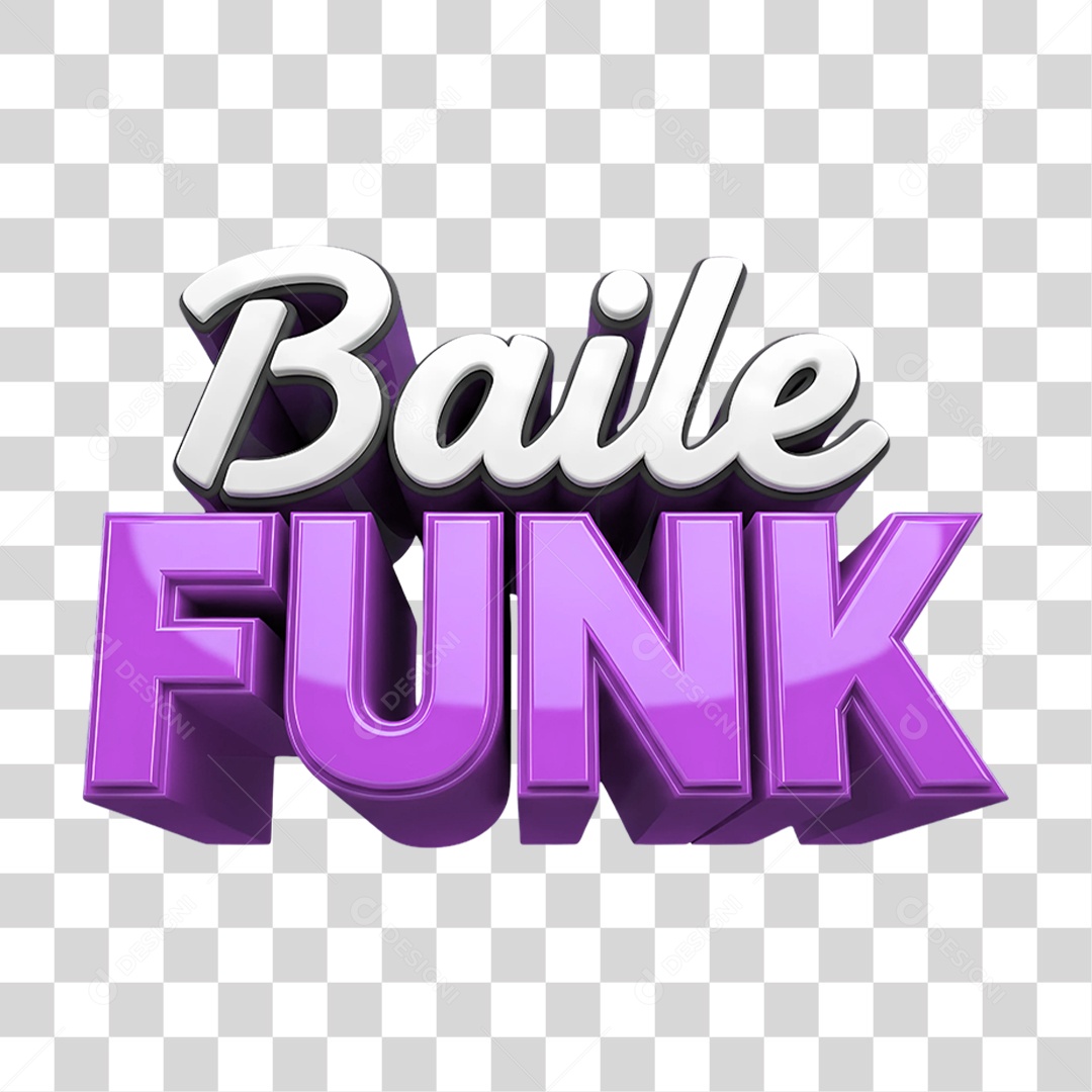 Texto 3D Baile Funk PNG Transparente