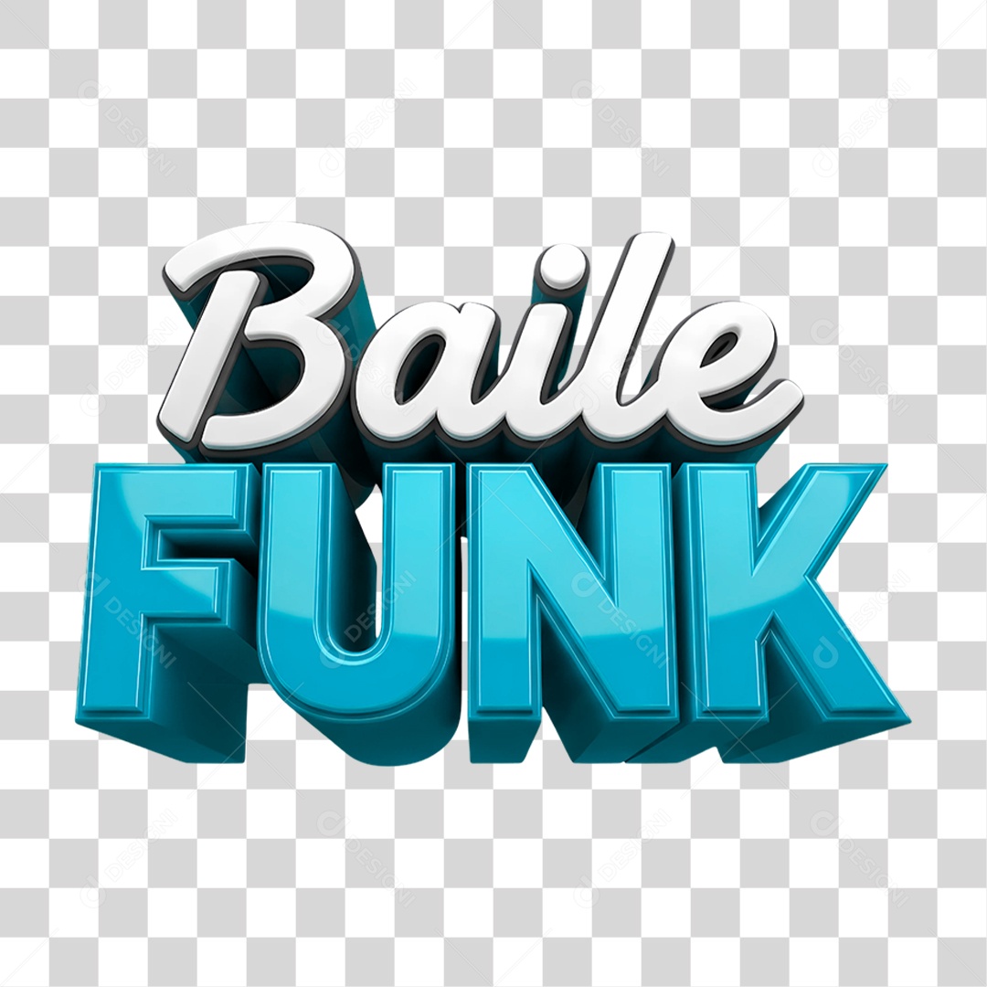 Texto 3D Baile Funk PNG Transparente