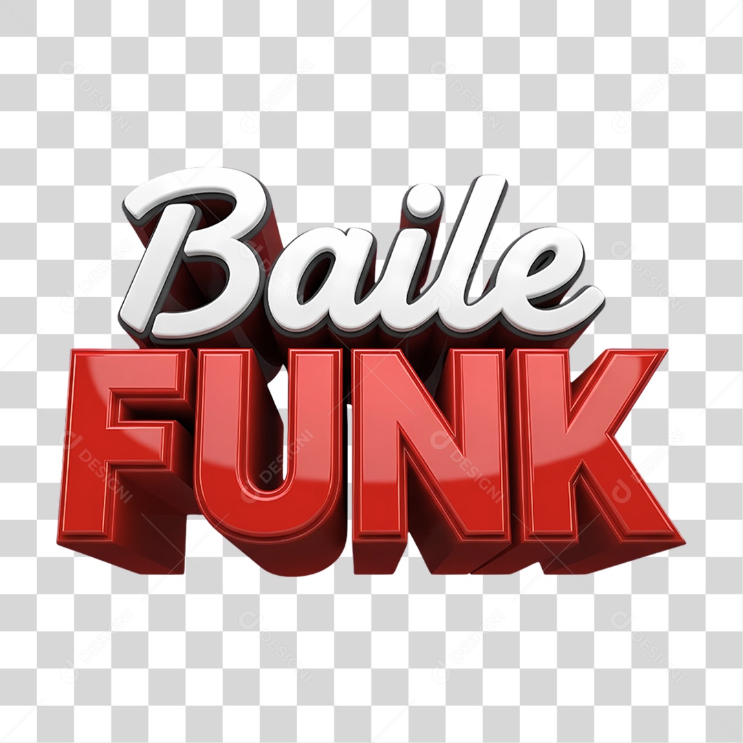 Texto 3D Baile Funk PNG Transparente
