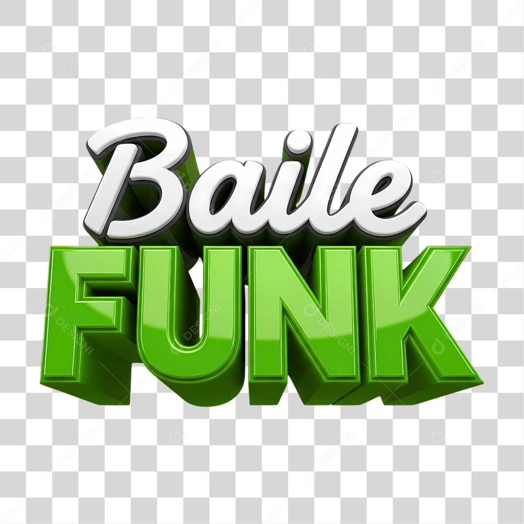 Texto 3D Baile Funk PNG Transparente