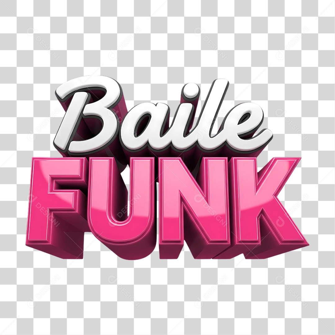 Texto 3D Baile Funk PNG Transparente