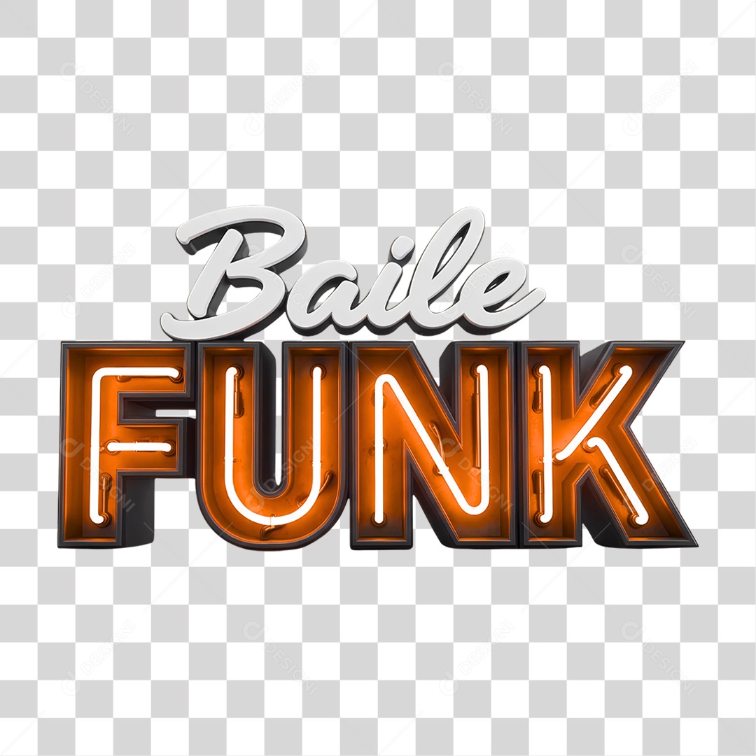 Texto 3D Baile Funk PNG Transparente