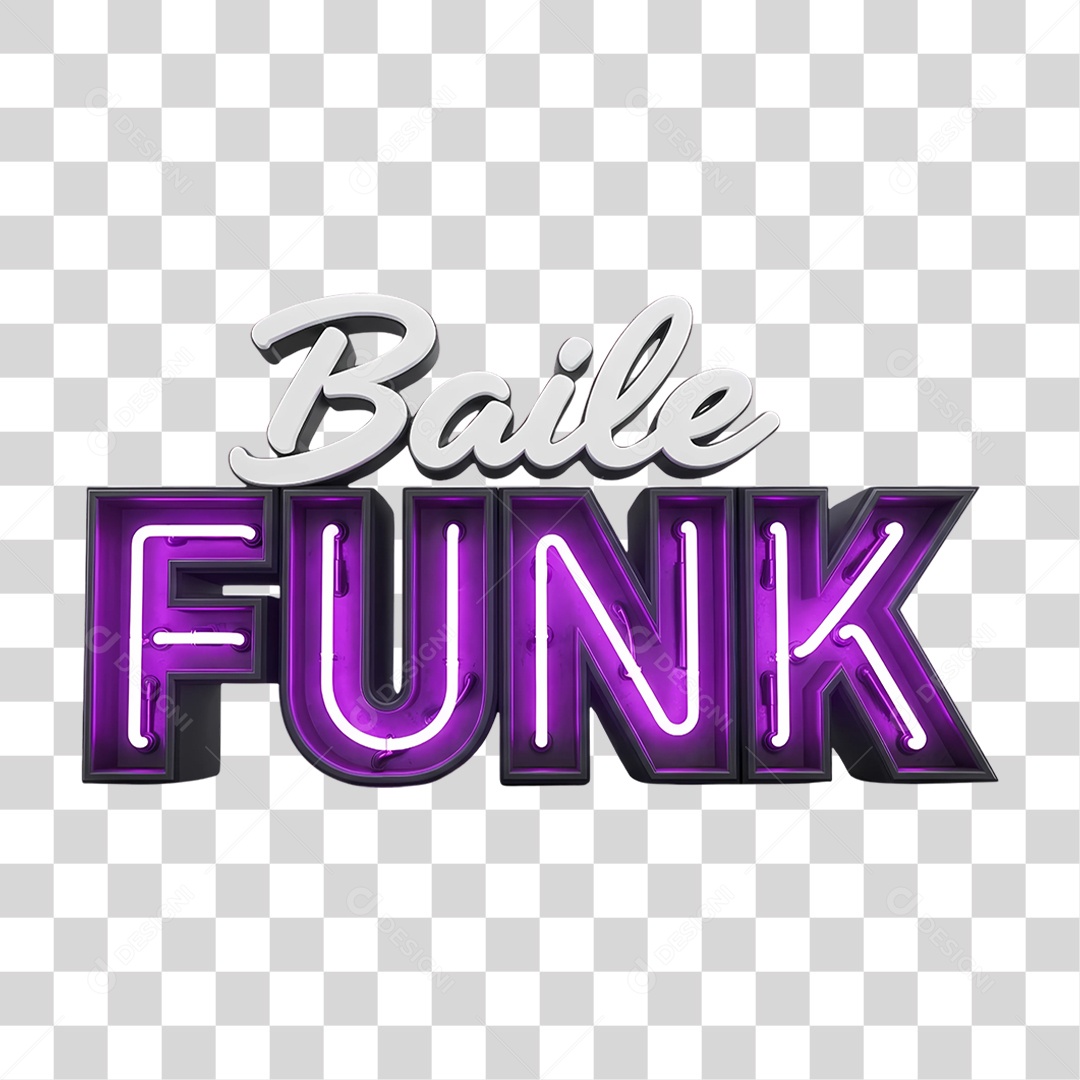 Texto 3D Baile Funk PNG Transparente