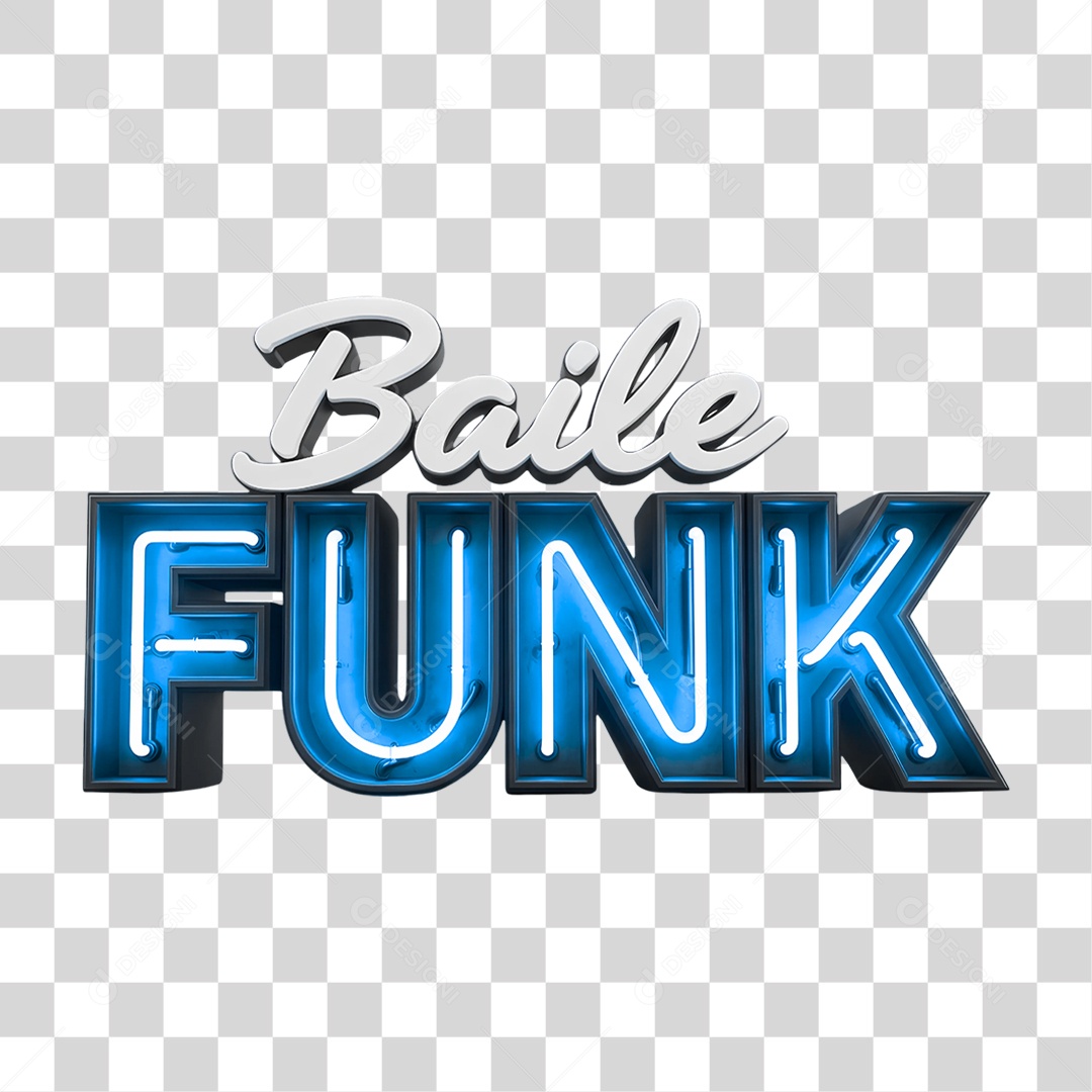 Texto 3D Baile Funk PNG Transparente