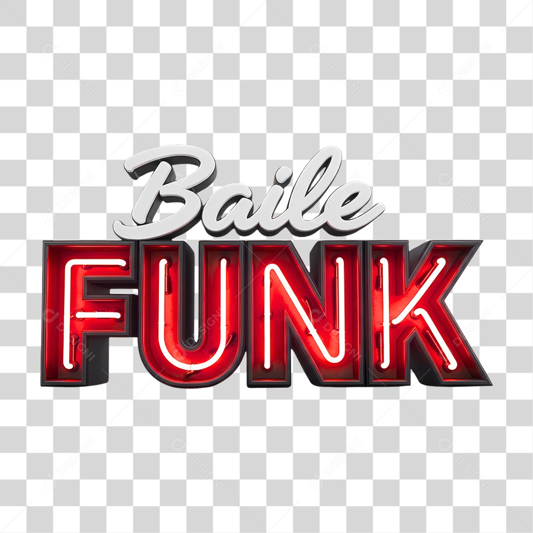 Texto 3D Baile Funk PNG Transparente