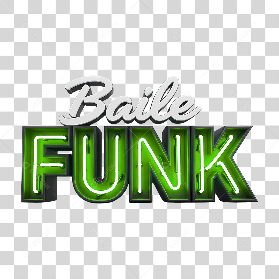 Texto 3D Baile Funk PNG Transparente