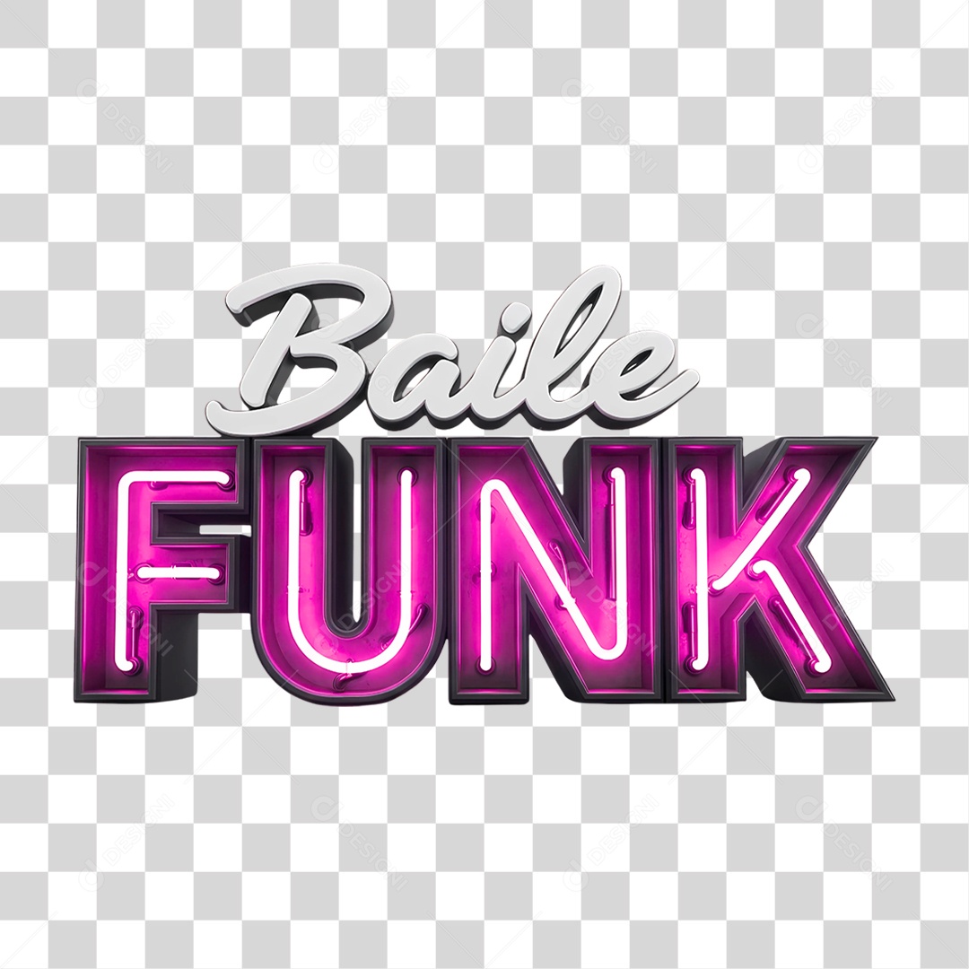 Texto 3D Baile Funk PNG Transparente