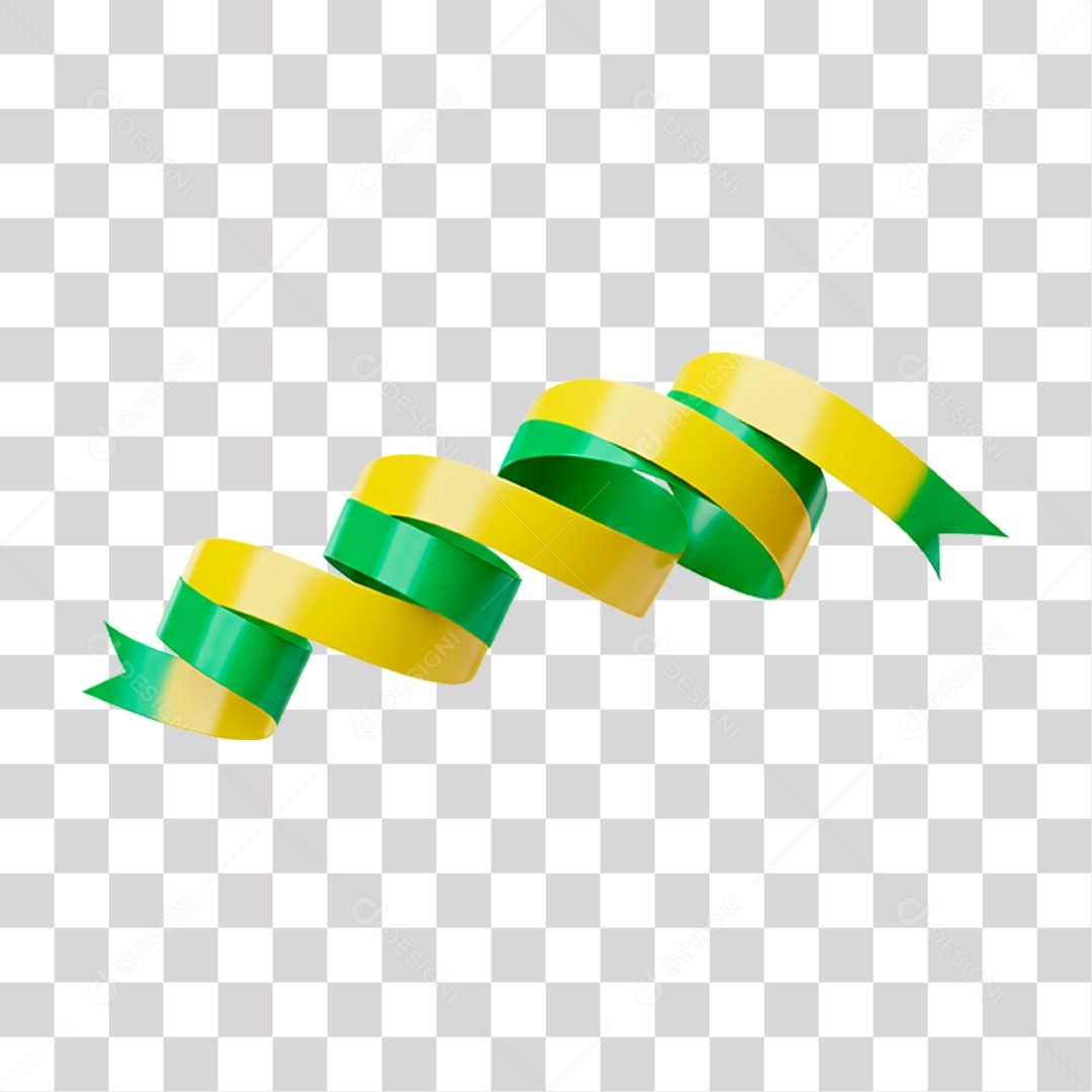 Elemento Fita Verde e Amarela PNG Transparente