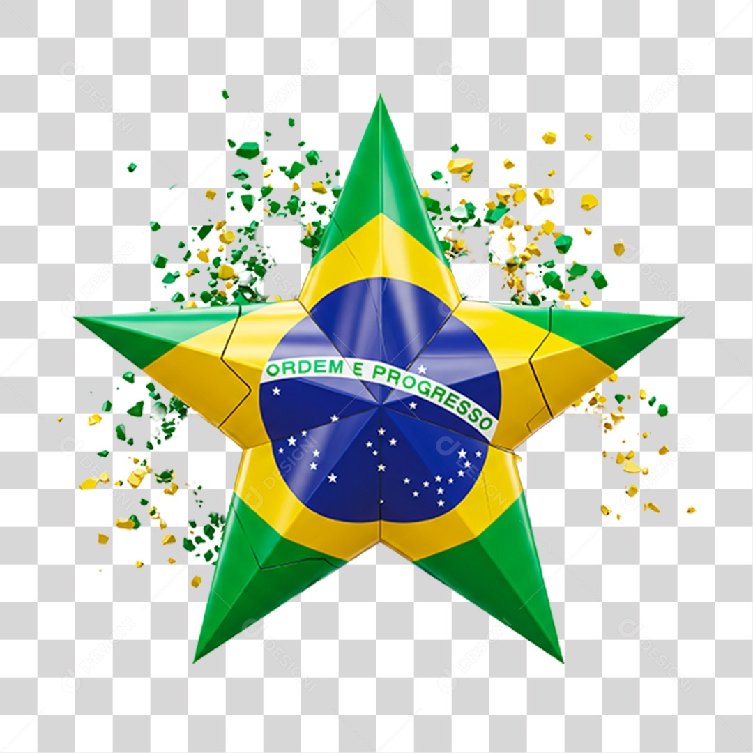 Elemento Estrela Composição Verde e Amarelo PNG Transparente
