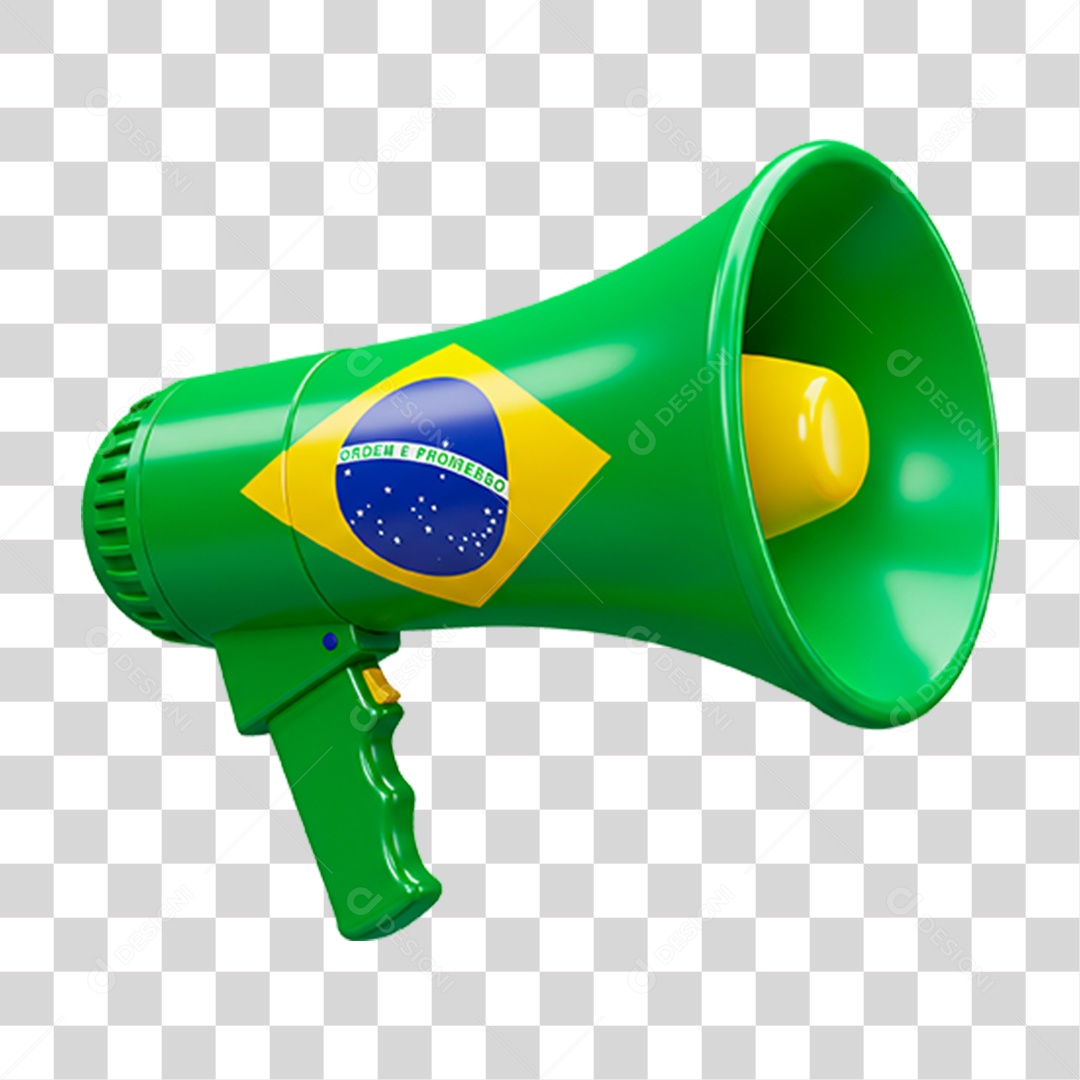 Megafone com Bandeira do Brasil PNG Transparente