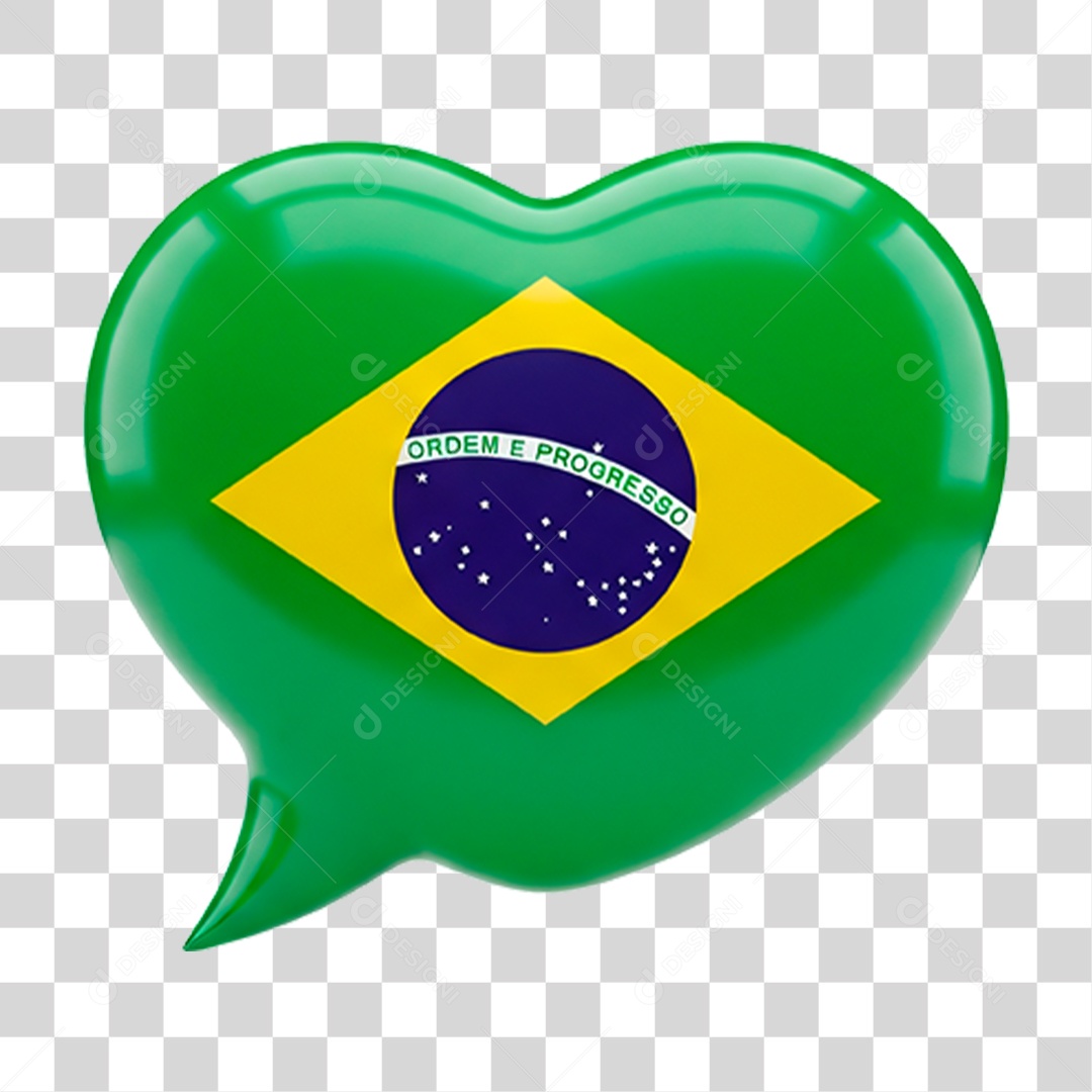 Balão de Conversa Bandeira do Brasil PNG Transparente