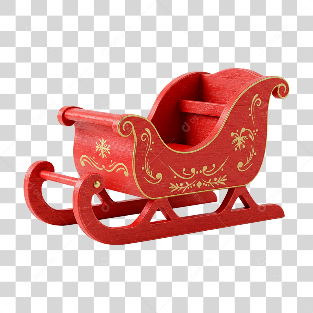 Trenó Vermelho PNG Transparente