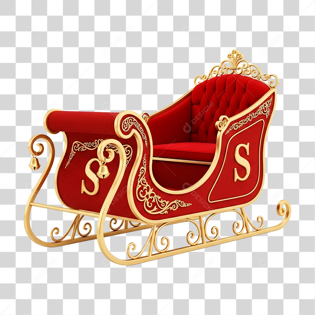 Trenó Vermelho PNG Transparente