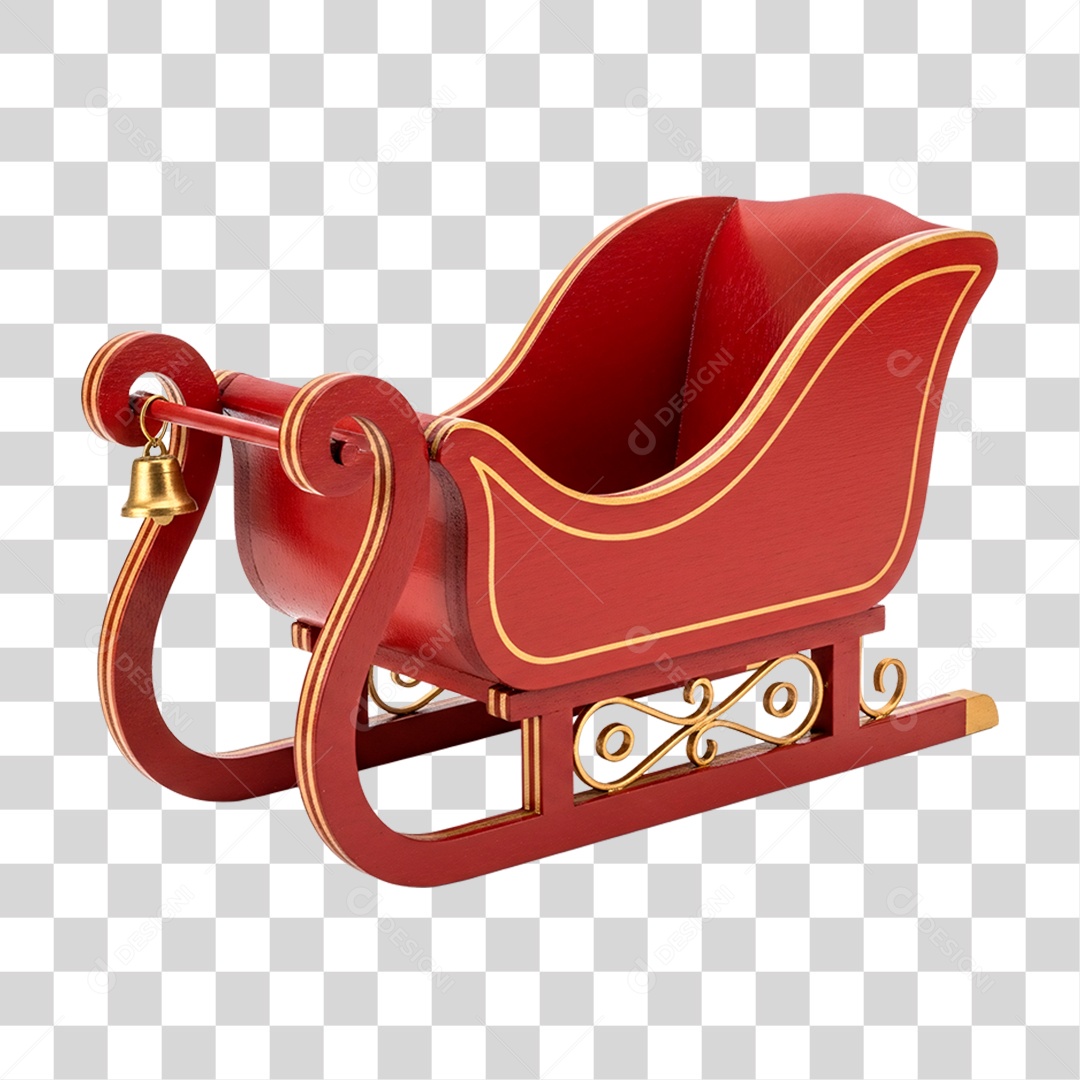 Trenó Vermelho PNG Transparente