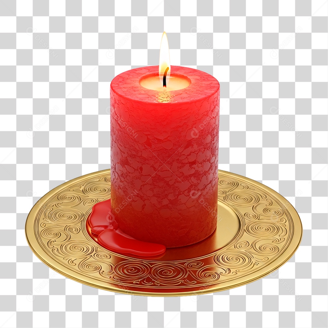 Vela Vermelha de Natal PNG Transparente