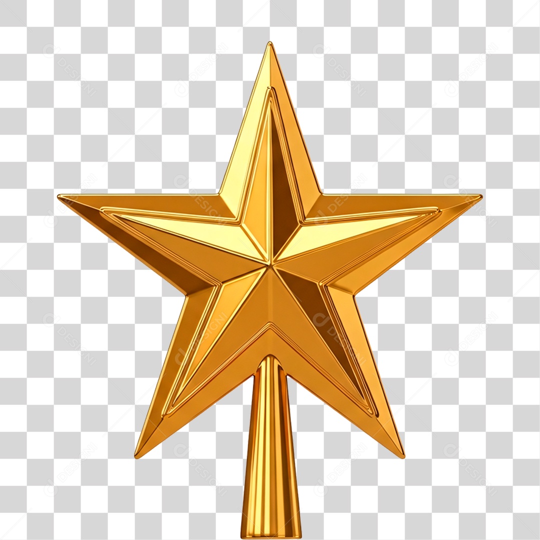 Estrela Dourada PNG Transparente