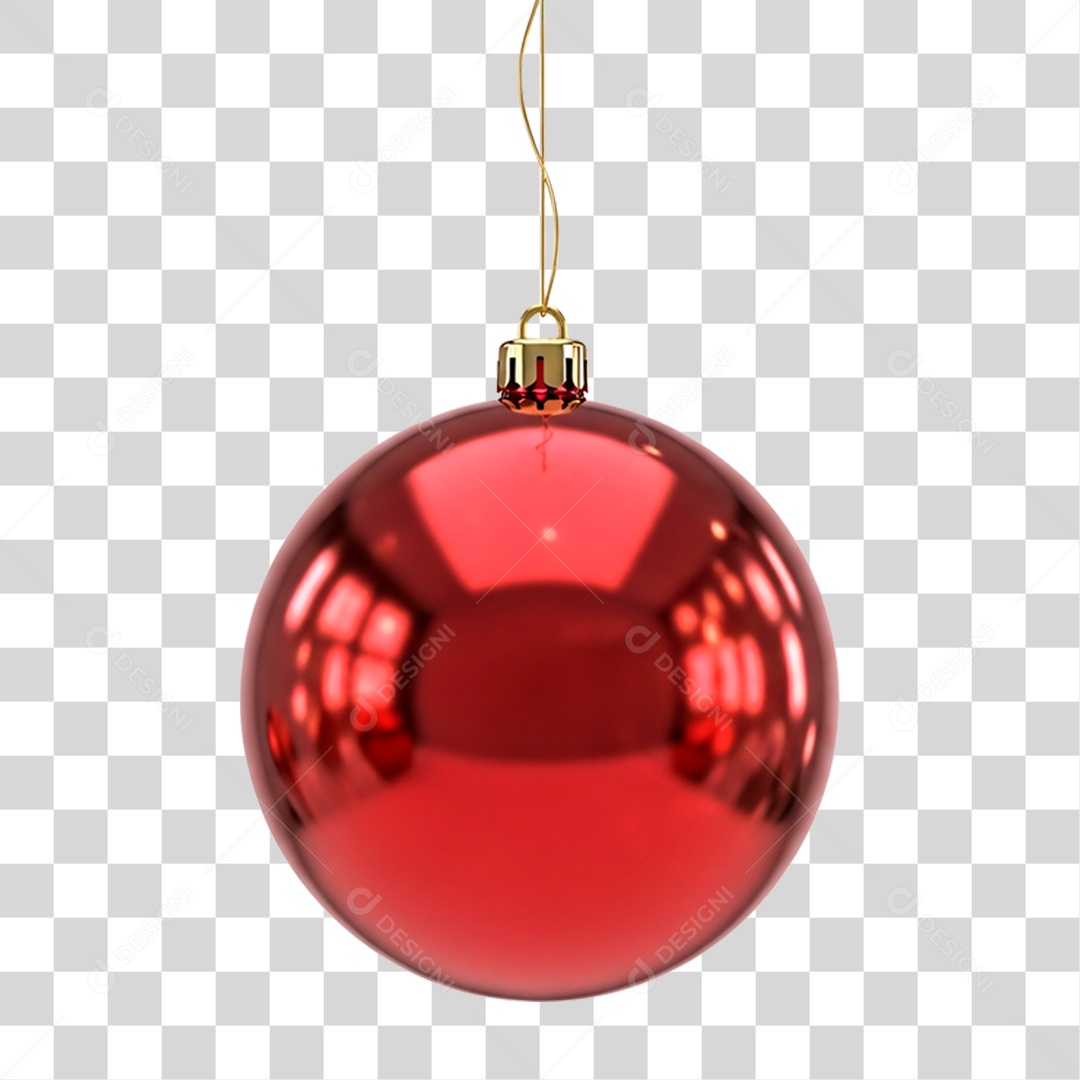 Bola de Natal Vermelha PNG Transparente