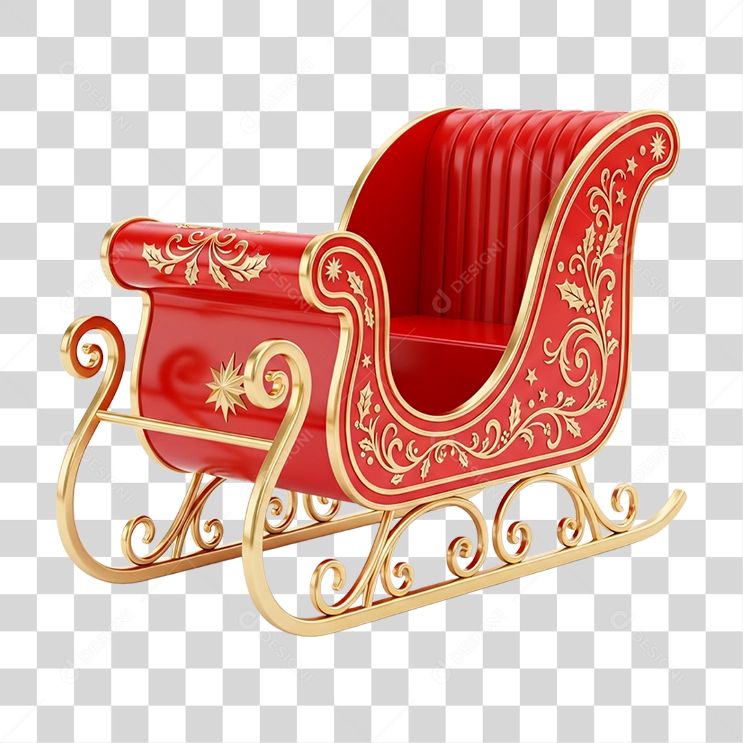 Trenó Vermelho PNG Transparente