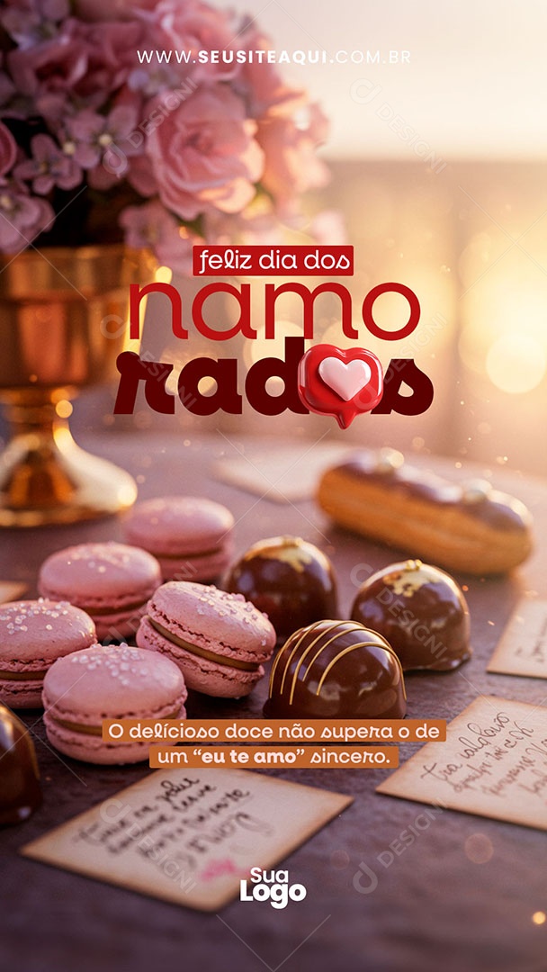 Story Feliz Dia dos Namorados 12 de Junho Social Media PSD Editável