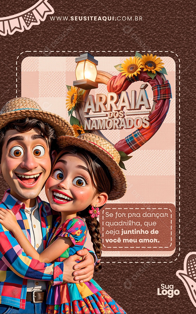 Story Feliz Dia dos Namorados 12 de Junho Social Media PSD Editável