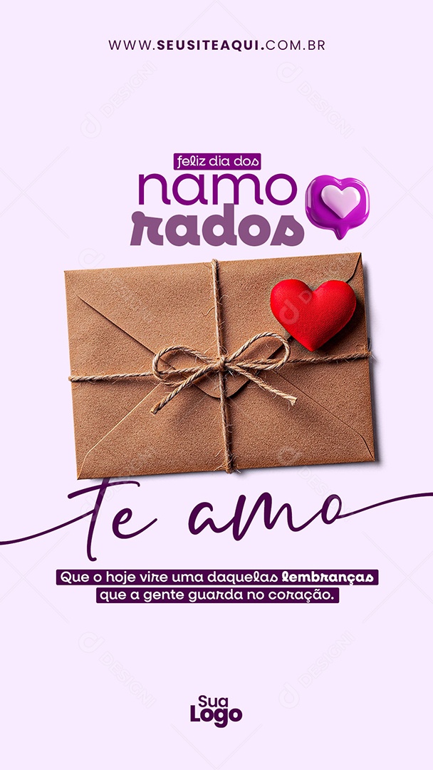 Story Feliz Dia dos Namorados 12 de Junho Social Media PSD Editável