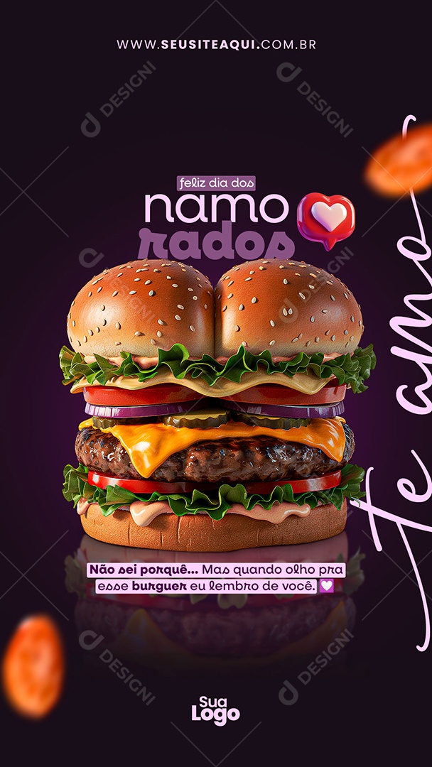 Story Feliz Dia dos Namorados 12 de Junho Social Media PSD Editável