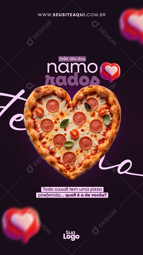 Story Feliz Dia dos Namorados 12 de Junho Social Media PSD Editável