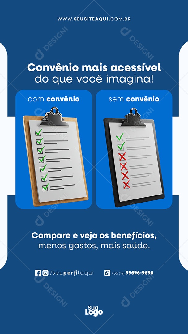 Story Convênio Médico Saúde Garantida Social Media PSD Editável