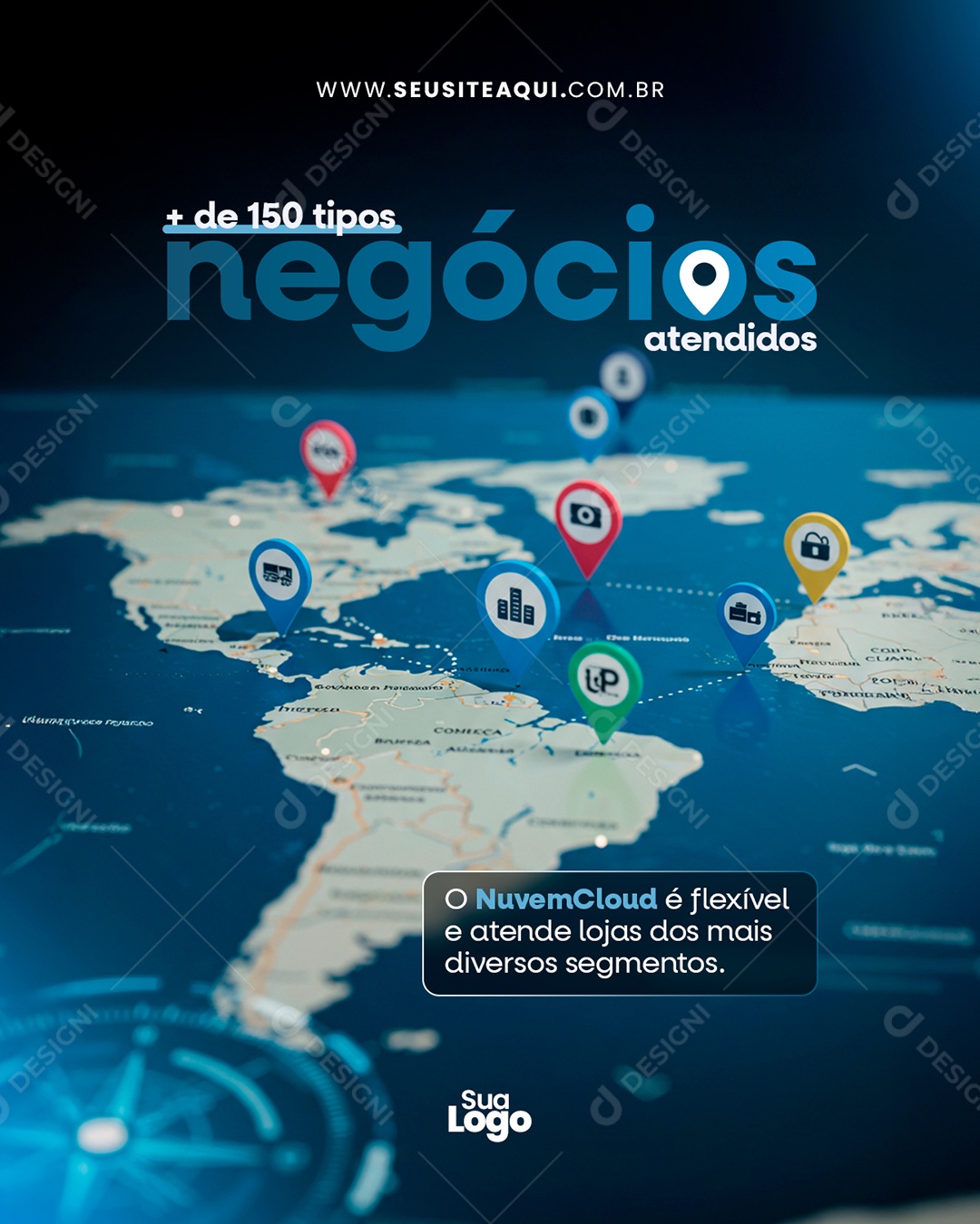 TI Nuvem de Computação Social Media PSD Editável